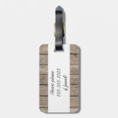 茶色風化木製荷物タグ ラゲッジタグ (裏面縦)