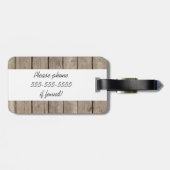 茶色風化木製荷物タグ ラゲッジタグ (裏面横)