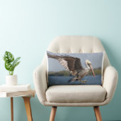 茶色飛んでいるのペリカンモジョ枕 ランバークッション (椅子)