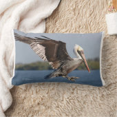 茶色飛んでいるのペリカンモジョ枕 ランバークッション (ブランケット)