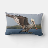 茶色飛んでいるのペリカンモジョ枕 ランバークッション (裏面)