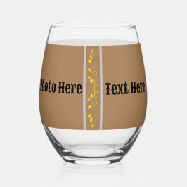 茶色黒のワインボトルフォト | テキスト。 ステムなしワイングラス