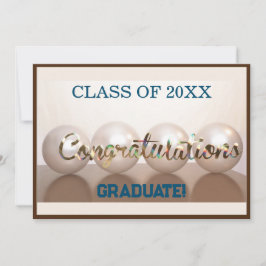 茶色 おめでとう 卒業 卒業式 風船 招待状