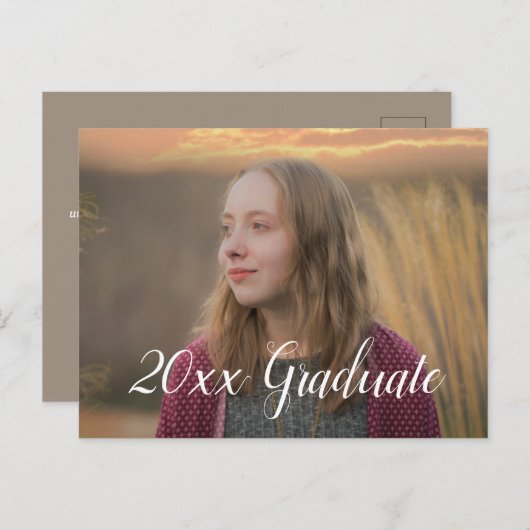 茶色(お好きな色を選んで)卒業パーティーの写真 ポストカード (正面/裏面)
