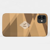 茶色、オレンジ色の幾何学的抽象芸術 Case-Mate iPhoneケース (裏面(横))