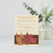 茶色 オレンジ色 象牙色 乾燥した葉 RSVP カード (スタンド正面)