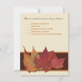 茶色 オレンジ色 象牙色 乾燥した葉 RSVP カード (裏面)