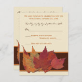 茶色 オレンジ色 象牙色 乾燥した葉 RSVP カード (正面/裏面)