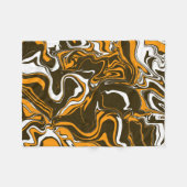 茶色、オレンジ、白の秋収穫マーブル融解 フリースブランケット (正面(横))