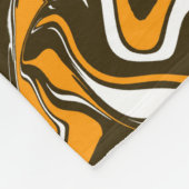 茶色、オレンジ、白の秋収穫マーブル融解 フリースブランケット (角)