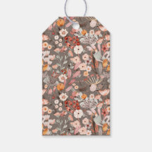 茶色、クリーム色、ピンクの花の植物学的な花模様