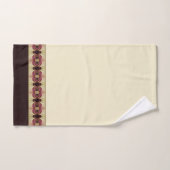 茶色(デザイナエレガントー付ストライプき) バスタオルセット (ハンドタオル)