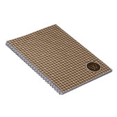 茶色(バラ金ゴールドアクセントノートブ千鳥格子のック) ノートブック (右側)