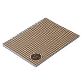 茶色(バラ金ゴールドアクセントノートブ千鳥格子のック) ノートブック (左側)