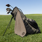 茶色(バラ金ゴールドアク千鳥格子のセント) ゴルフタオル (グリーン)