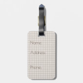 茶色(バラ金ゴールド千鳥格子のタグ付き) ラゲッジタグ (裏面縦)