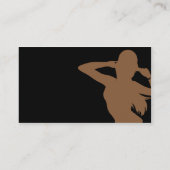 茶色-ビジネスの女の子のシルエット 名刺 (裏面)