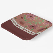 茶色(フローラ付エレガント) ペーパープレート (傾斜あり)