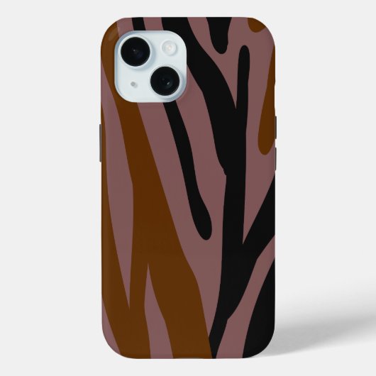 茶色 ブラック ネオン ストライプ Case-Mate iPhoneケース (裏面)