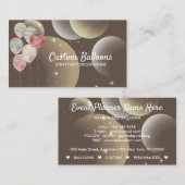 茶色 モダン イベント パーティー 十二星座 風船 名刺 (正面/裏面)