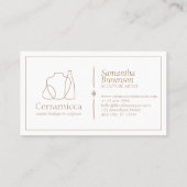 茶色 手作り 磁器彫刻 花瓶 セラミック 名刺 (裏面)