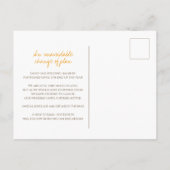 茶色 手描き 葉のモノグラム 結婚式 延期・中止のお知らせ 案内ポストカード (裏面)