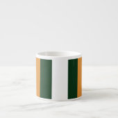 茶色、濃い緑と白のストライプ エスプレッソカップ (正面)