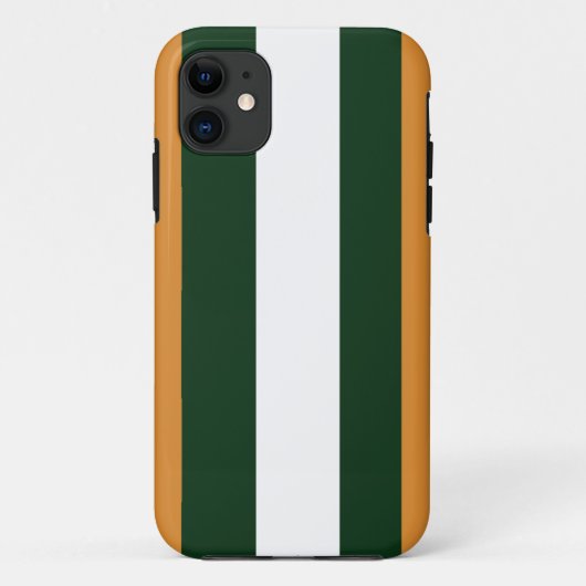 茶色、濃い緑と白のストライプ Case-Mate iPhoneケース (裏面)