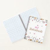 茶色 灰色 白色 かわいい猫の肉球 8.5" x 11" ノートブック (内部)