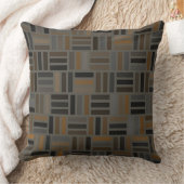 茶色、灰色、黄色の幾何学的 クッション (ブランケット)