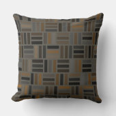 茶色、灰色、黄色の幾何学的 クッション (正面)