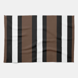 茶色、白黒ストライプ色 キッチンタオル