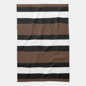 茶色、白黒ストライプ色 キッチンタオル (縦)