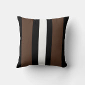 茶色、白黒ストライプ色 クッション (裏面)