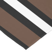 茶色、白黒ストライプ色 ショートテーブルランナー (コーナー)