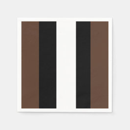 茶色、白黒ストライプ色 スタンダードカクテルナプキン
