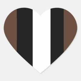 茶色、白黒ストライプ色 ハートシール