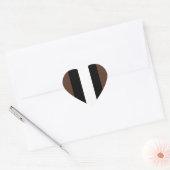 茶色、白黒ストライプ色 ハートシール (封筒)