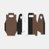 茶色、白黒ストライプ色 フェイバーボックス (折り畳みなし)