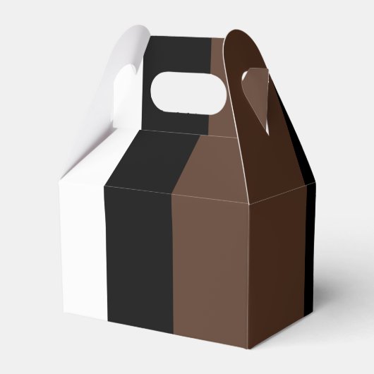 茶色、白黒ストライプ色 フェイバーボックス (正面サイド)