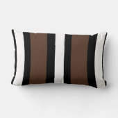 茶色、白黒ストライプ色 ランバークッション (裏面)