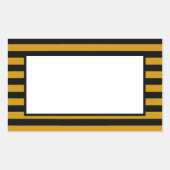 茶色、白黒ストライプ色 長方形シール (正面)