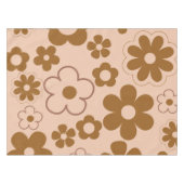 茶色 秋 レトロ Y2K ヒピー フラワーパターン テーブルクロス (正面(横))