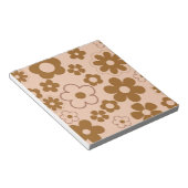 茶色 秋 レトロ Y2K ヒピー フラワーパターン ノートパッド (アングル)