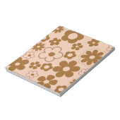 茶色 秋 レトロ Y2K ヒピー フラワーパターン ノートパッド (回転)