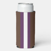 茶色、紫、白ストライプ色 スリム缶クーラー (Seltzer正面)