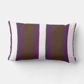 茶色、紫、白ストライプ色 ランバークッション (裏面)