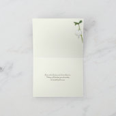 茶色 緑色 象牙色 ハートの花の感謝カード サンキューカード (内部)