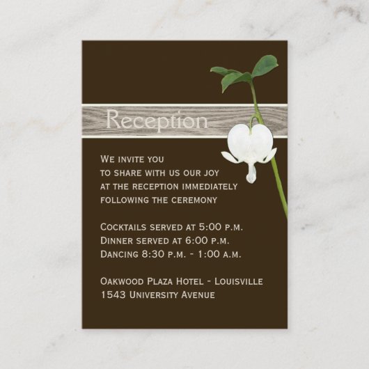 茶色 緑色 象牙色 出血 ハート 封筒 カード (正面)