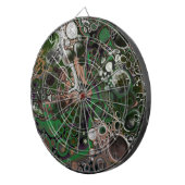 茶色、緑、白黒の自然色 ダーツボード (正面右)